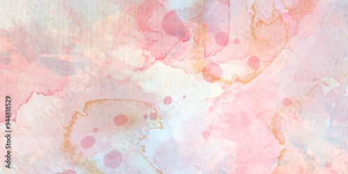  Watercolor texture background colorful splash . Neutral light colored empty space background illustration .watercolor bleed and fringe with vibrant distressed grunge texture, photo