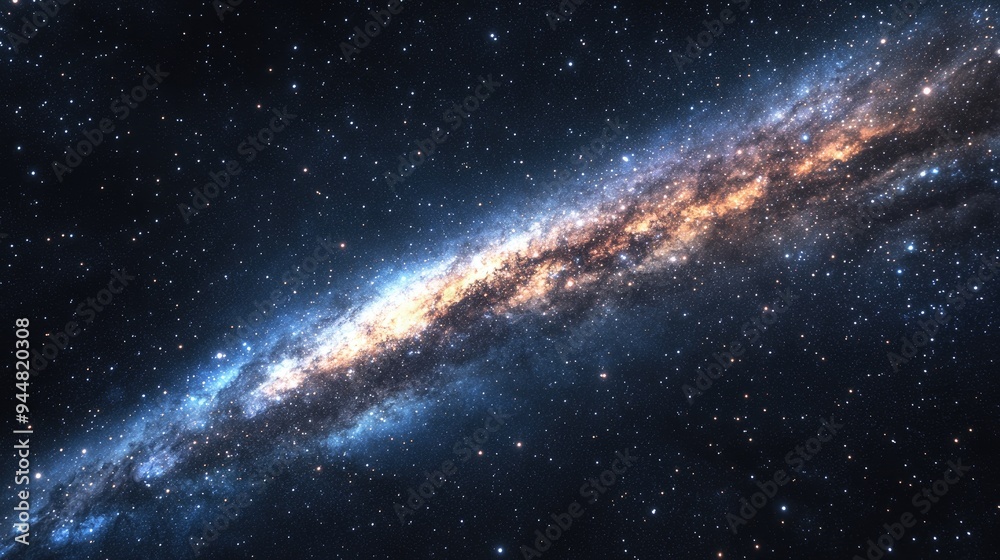 Fototapeta premium Beautiful stars in the sky and the Milky Way depicted in 3D cartoon rendering showcasing a galaxy filled with brilliance