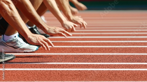 runners on race track