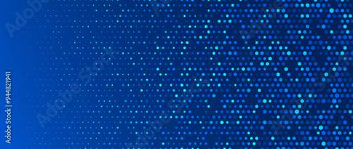 Blue glowing hexagon texture. Abstract hexagonal grid gradient wallpaper. Navy honeycomb pattern backdrop. Vector modern technology, business, science, healthcare, medicine, presentation background