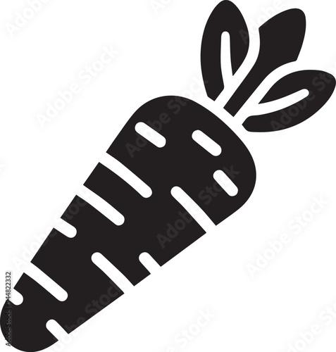 Carrot black silhouette vector icon, Carrot vegetable vector, 