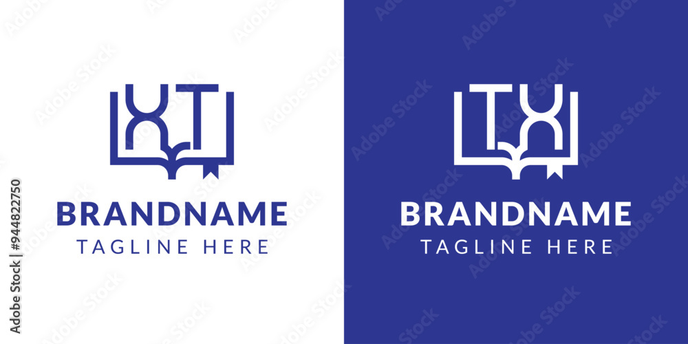Obraz premium Letters XT and TX Book Logo, suitable for business related to book with XT or TX initials