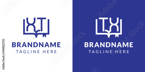 Letters XT and TX Book Logo, suitable for business related to book with XT or TX initials