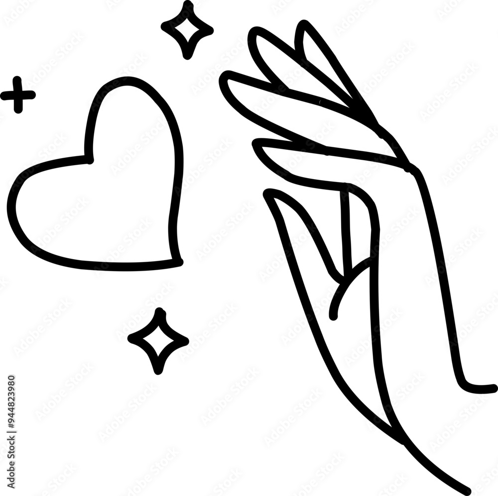 Minimalist Hand Outline Element Minimalist Hand Outline Element