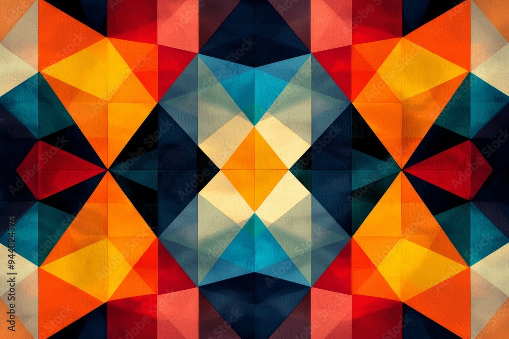 Abstract Geometric Pattern with Vibrant Colors created with Generative AI