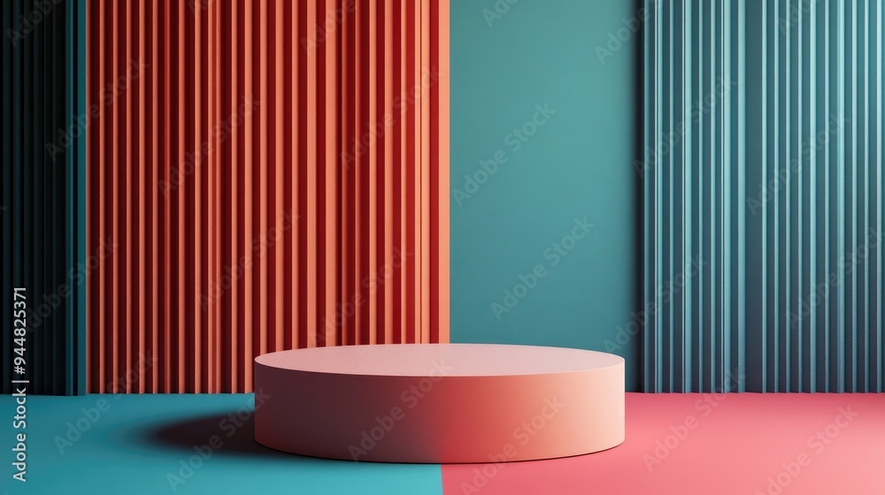 Abstract minimalist background featuring a pedestal in a 3D illustration Abstract minimalist background featuring a pedestal in a 3D illustration