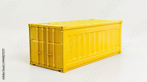 Yellow Data Container on a White Background, Featuring a Bright and Clean Design That Highlights the Container’s Shape and Functionality. 