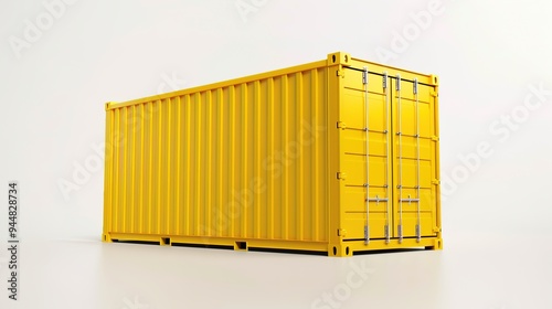 Yellow Data Container on a White Background, Featuring a Bright and Clean Design That Highlights the Container’s Shape and Functionality. 