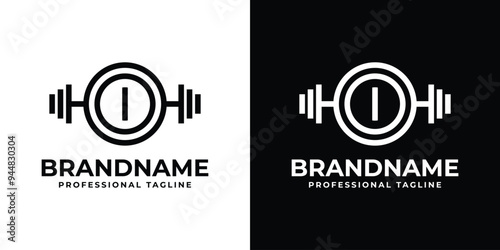 Letter O Barbell Gym Logo, Perfect for Fitness Centers and Gyms
