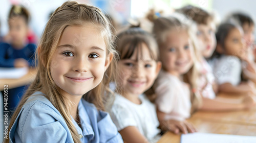 Engaged Children Participating in Classroom Activities and Learning Together