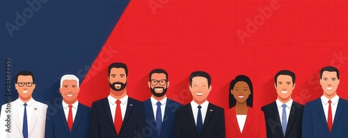 Presidential candidates, USA political convention, flat design illustration photo