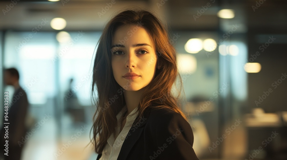 Portrait of a Young Woman in a Business Suit Looking Directly at the Camera Portrait of a Young Woman in a Business Suit Looking Directly at the Camera
