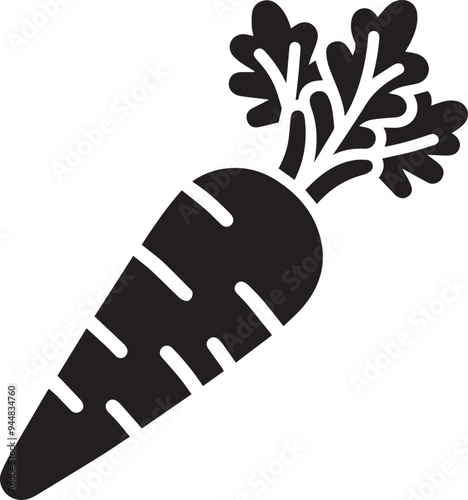 Carrot black silhouette vector icon, Carrot vegetable vector, 