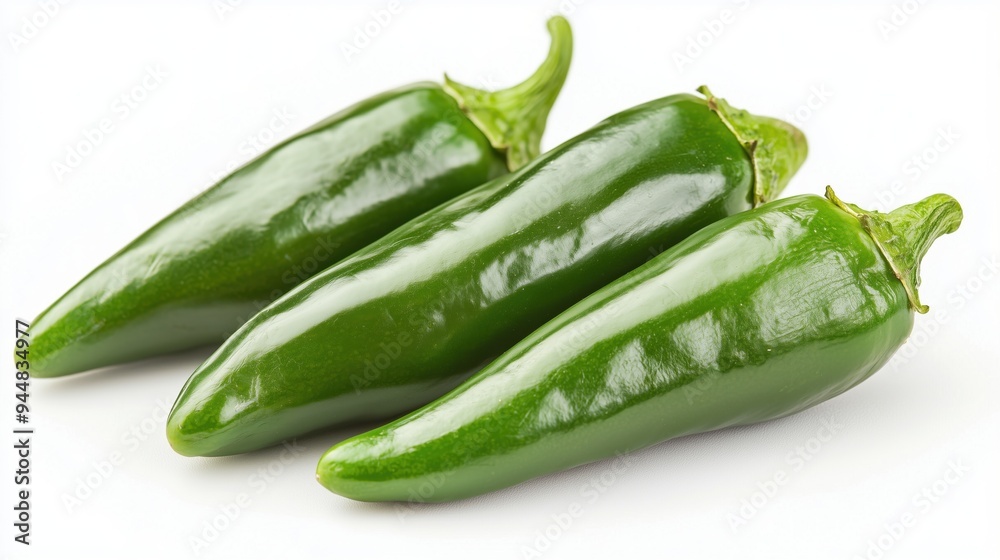 Jalapenos chilies isolated on a white background Jalapenos chilies isolated on a white background