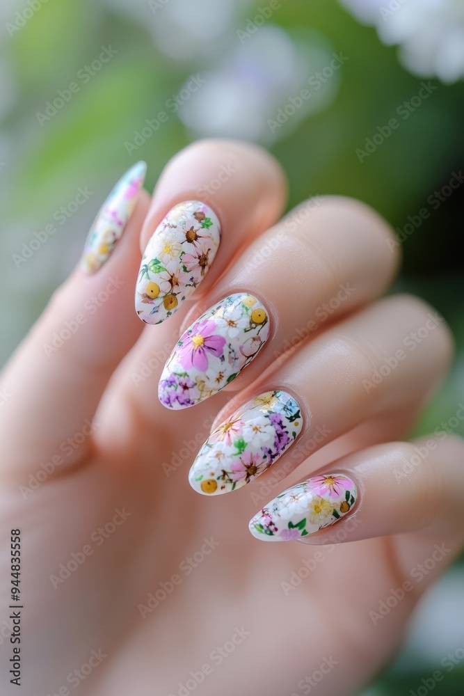 Girl's flower beautiful nail art Girl's flower beautiful nail art