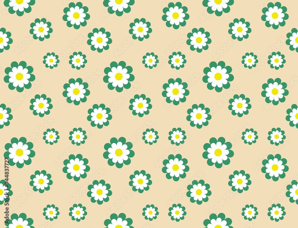 A charming seamless pattern featuring classic floral elements Perfect for holiday-themed designs, wrapping paper, textiles, and festive decorations. The pattern captures the joyful spirit of floral, w