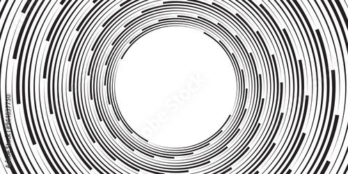 Black concentric circle set. Sonar or sound wave ring collection. Dotted and linear epicentre, target, radar icon concept. Ripple radial signal or vibration elements. EPS 10
