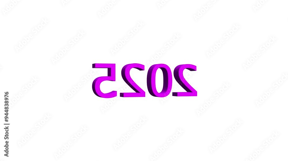 2025 text icon animation on white background. 2025 text icon animation on white background.