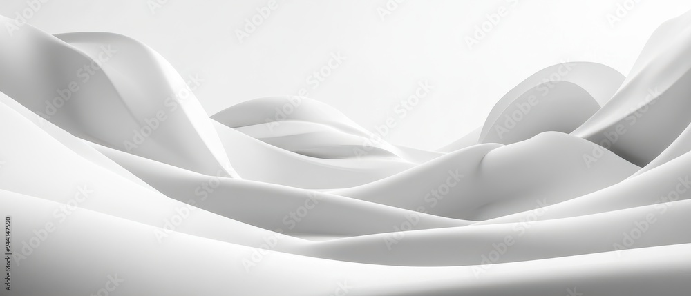 white shapes effect, smooth gradients, digital art