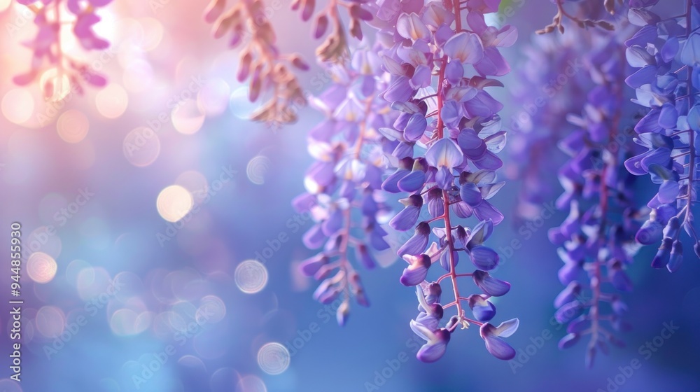 Purple Wisteria Blossoms in Sunlight Purple Wisteria Blossoms in Sunlight
