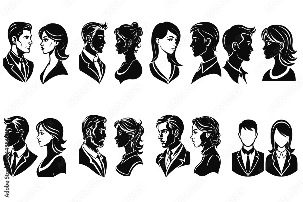 Male and Female Silhouette Set: Versatile Vector Icons for Web Design, Mobile Apps, and Branding Male and Female Silhouette Set: Versatile Vector Icons for Web Design, Mobile Apps, and Branding