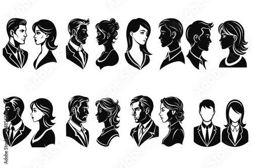 Male and Female Silhouette Set: Versatile Vector Icons for Web Design, Mobile Apps, and Branding