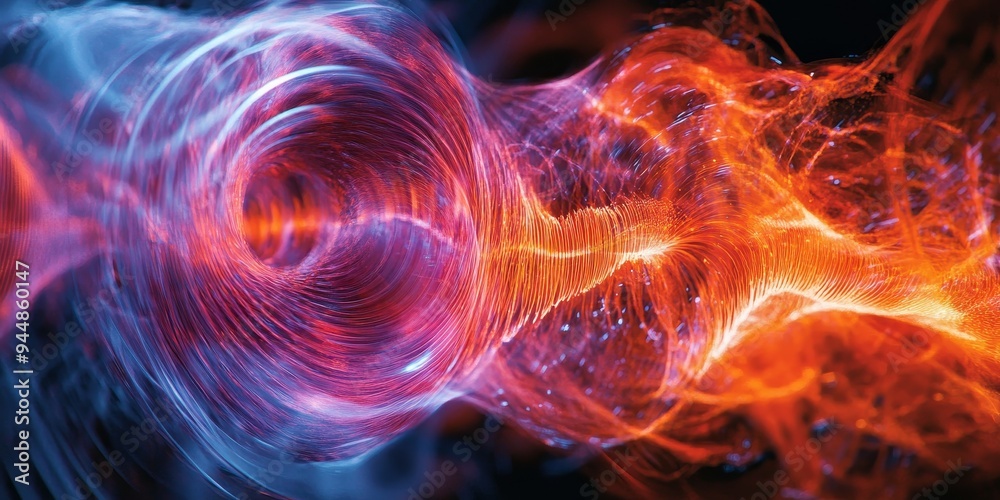Fototapeta premium a solenoid generating a magnetic field, with current flowing through the coils and the field visualized