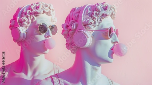Classical Sculpture with Modern Accessories
