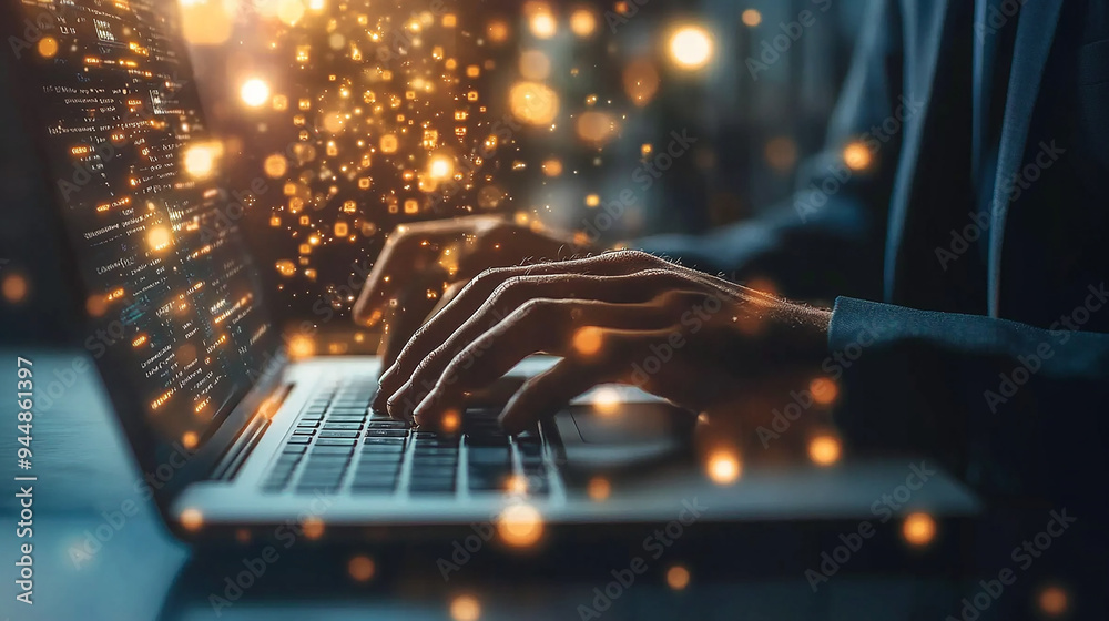 Businessman utilizes AI technology to personalize search engine results
