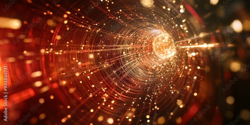 a particle detector capturing neutrinos, with tracks of charged particles visible in the detector medium a particle detector capturing neutrinos, with tracks of charged particles visible in the detector medium