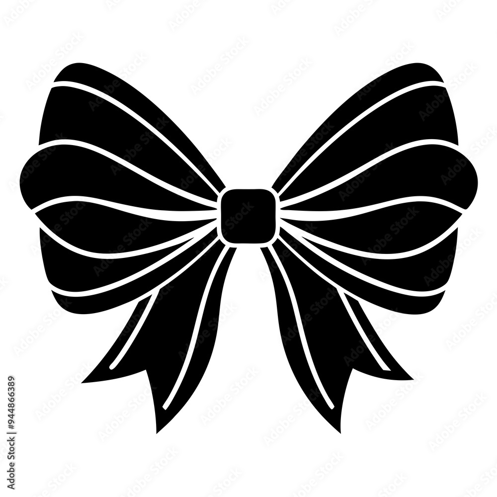 Decorative bow design silhouette vector art illustration Decorative bow design silhouette vector art illustration