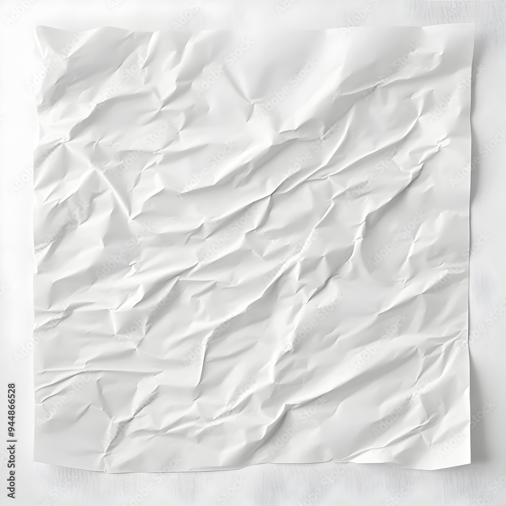 Crumpled Blank White Paper Texture with Wrinkled Surface Abstract Background Crumpled Blank White Paper Texture with Wrinkled Surface Abstract Background