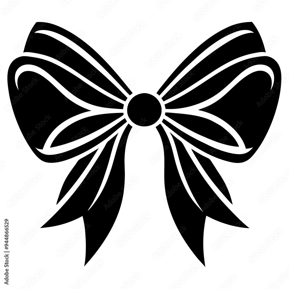 Decorative bow design silhouette vector art illustration Decorative bow design silhouette vector art illustration