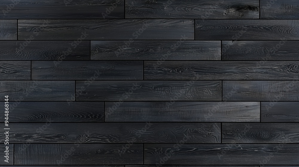 Dark wooden planks arranged in a horizontal pattern, showcasing the texture and grain of the wood. Dark wooden planks arranged in a horizontal pattern, showcasing the texture and grain of the wood.