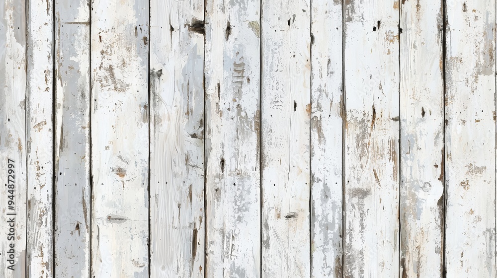 Weathered wooden planks with a distressed white paint finish. The texture shows peeling paint and natural wood grain, creating a rustic and vintage appearance. Weathered wooden planks with a distressed white paint finish. The texture shows peeling paint and natural wood grain, creating a rustic and vintage appearance.