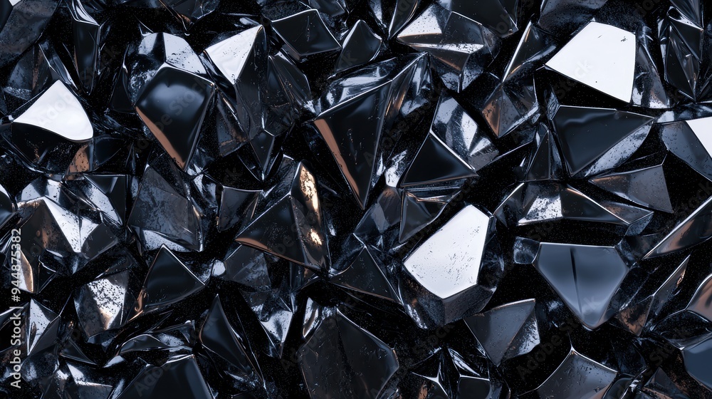 Shattered black glass abstract background Shattered black glass abstract background