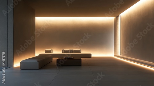 Minimalist Interior Design with Warm Lighting