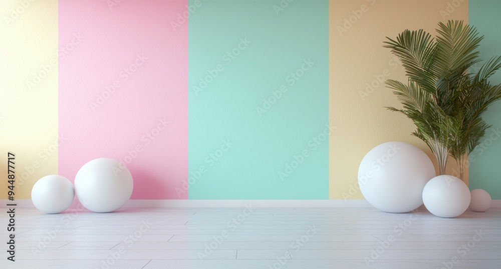 Minimalist studio background with geometric shapes Minimalist studio background with geometric shapes