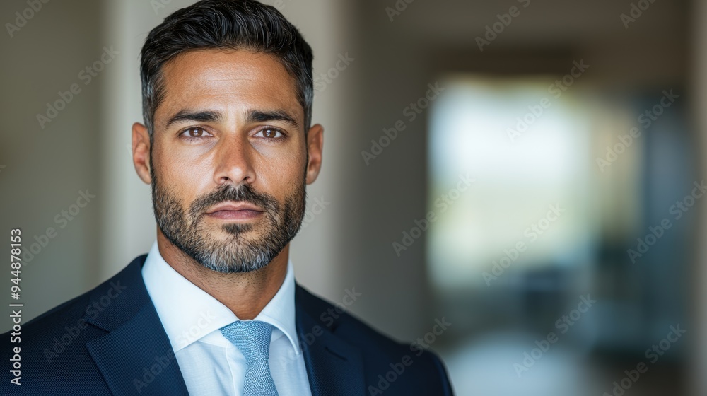 Serious businessman with beard looking at camera Serious businessman with beard looking at camera