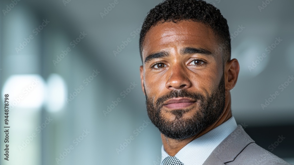 Serious businessman with beard looking at camera Serious businessman with beard looking at camera