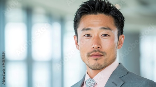 Confident asian businessman in suit