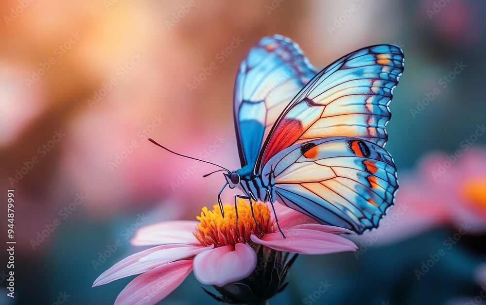 Artistic book cover design with a butterfly resting on a flower Artistic book cover design with a butterfly resting on a flower