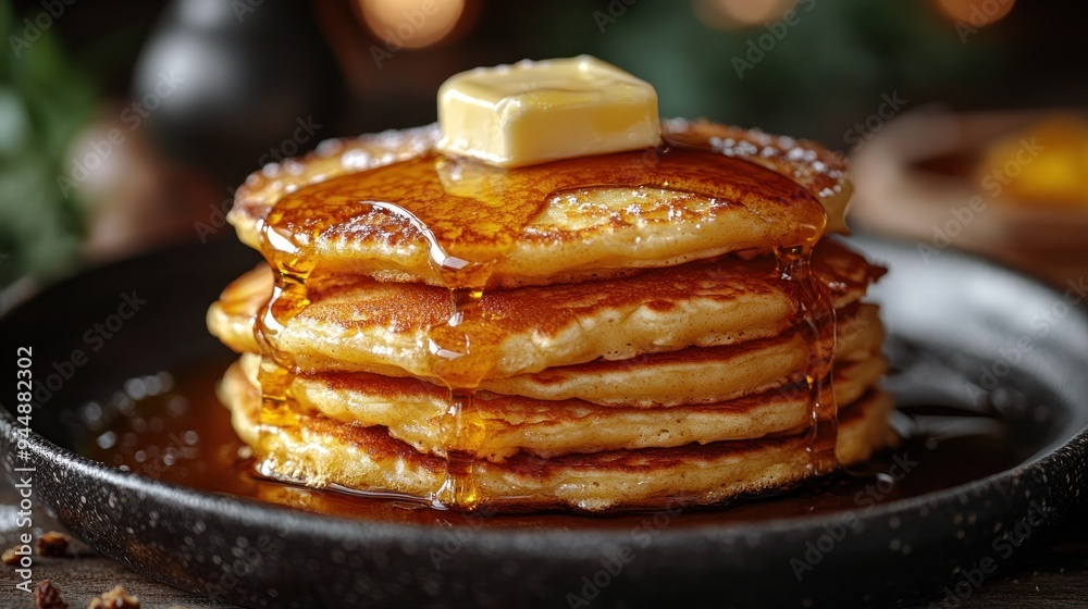 Delicious Buttery Pancakes with Syrup Delicious Buttery Pancakes with Syrup
