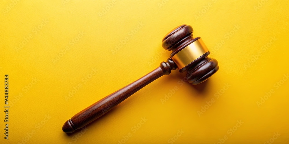 Gavel hammer on a yellow background , law, justice, judge, legal, court, symbol, judgment, auction, wooden, authority Gavel hammer on a yellow background , law, justice, judge, legal, court, symbol, judgment, auction, wooden, authority