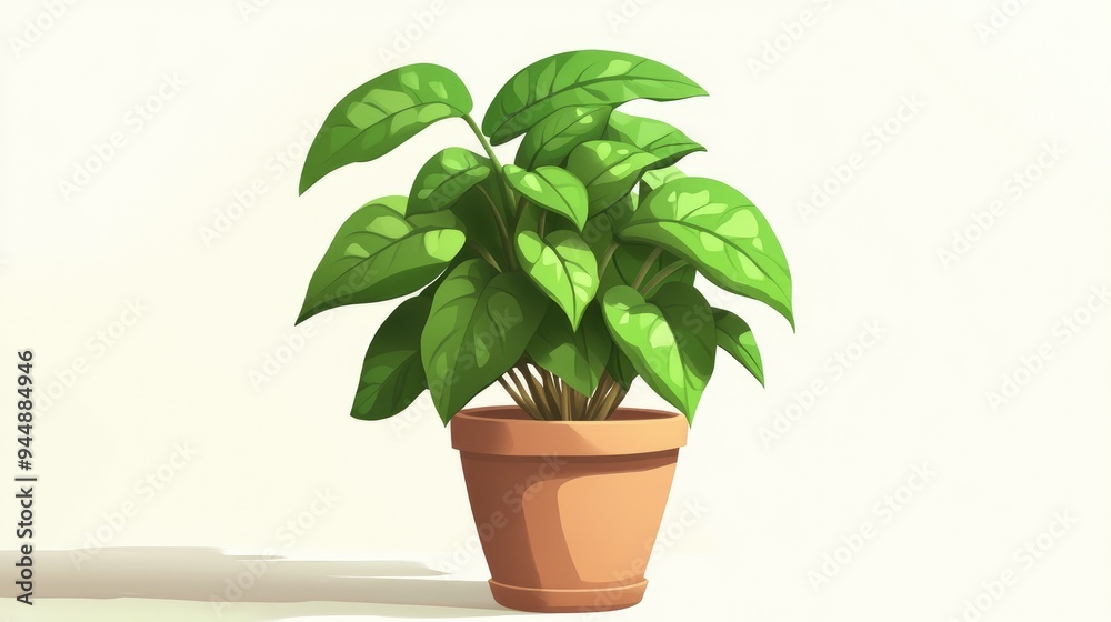 Obraz premium 2D cartoon style potted plant