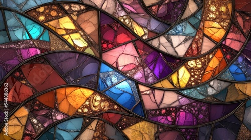 3D rendering of a stained glass background photo