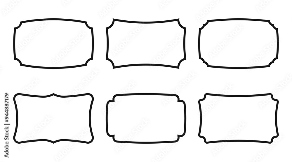 Obraz premium Vintage frames set isolated on white background. Decorative frame.