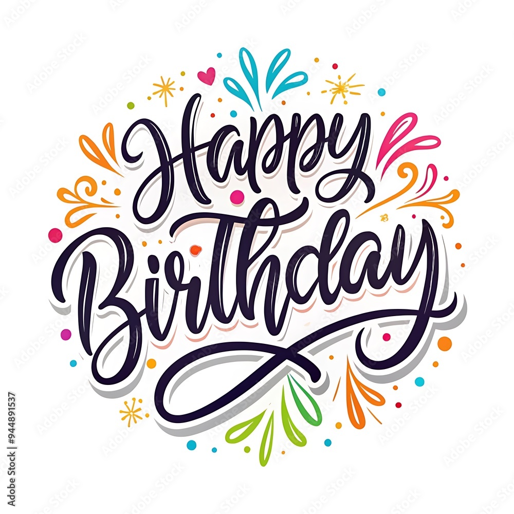 Happy birthday card with the words happy birthday on the top Happy birthday card with the words happy birthday on the top