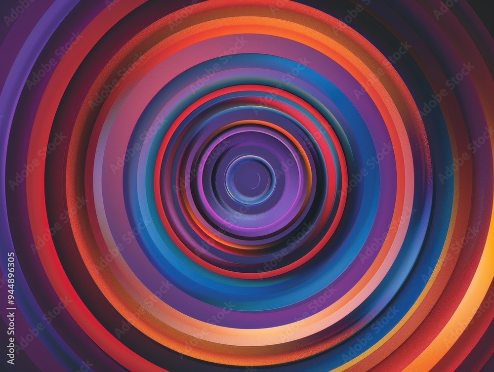 Vibrant Concentric Circles in Abstract Harmony - Ideal for Tech Products and Modern Lifestyle Brands