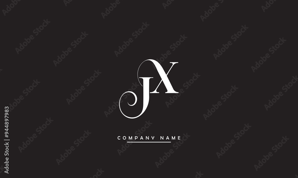 JX, XJ, J, X Abstract Letters Logo Monogram JX, XJ, J, X Abstract Letters Logo Monogram